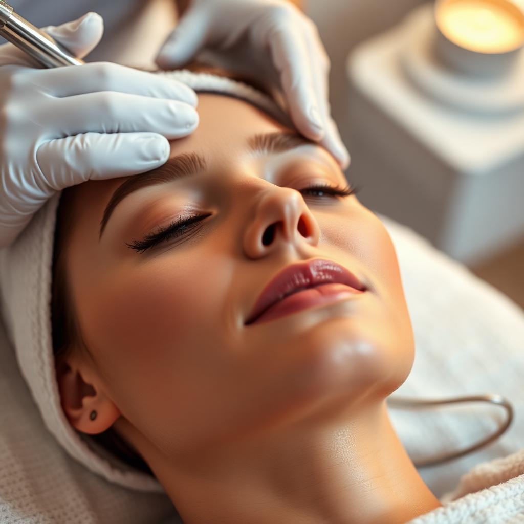 Luxurious facial treatment in progress