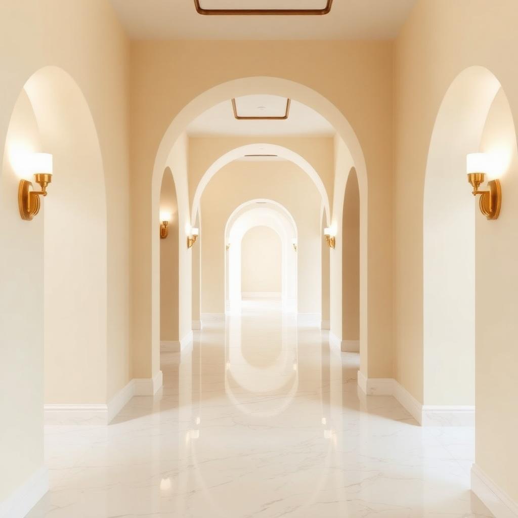 Arched hallway of the medspa
