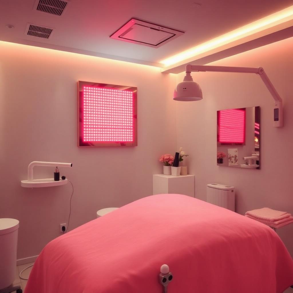 Red light therapy treatment room